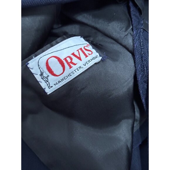 Vintage Orvis Mens Blazer Jacket Size 44L Navy Blue Wool 3 Roll 2 Gold Button - Picture 5 of 11